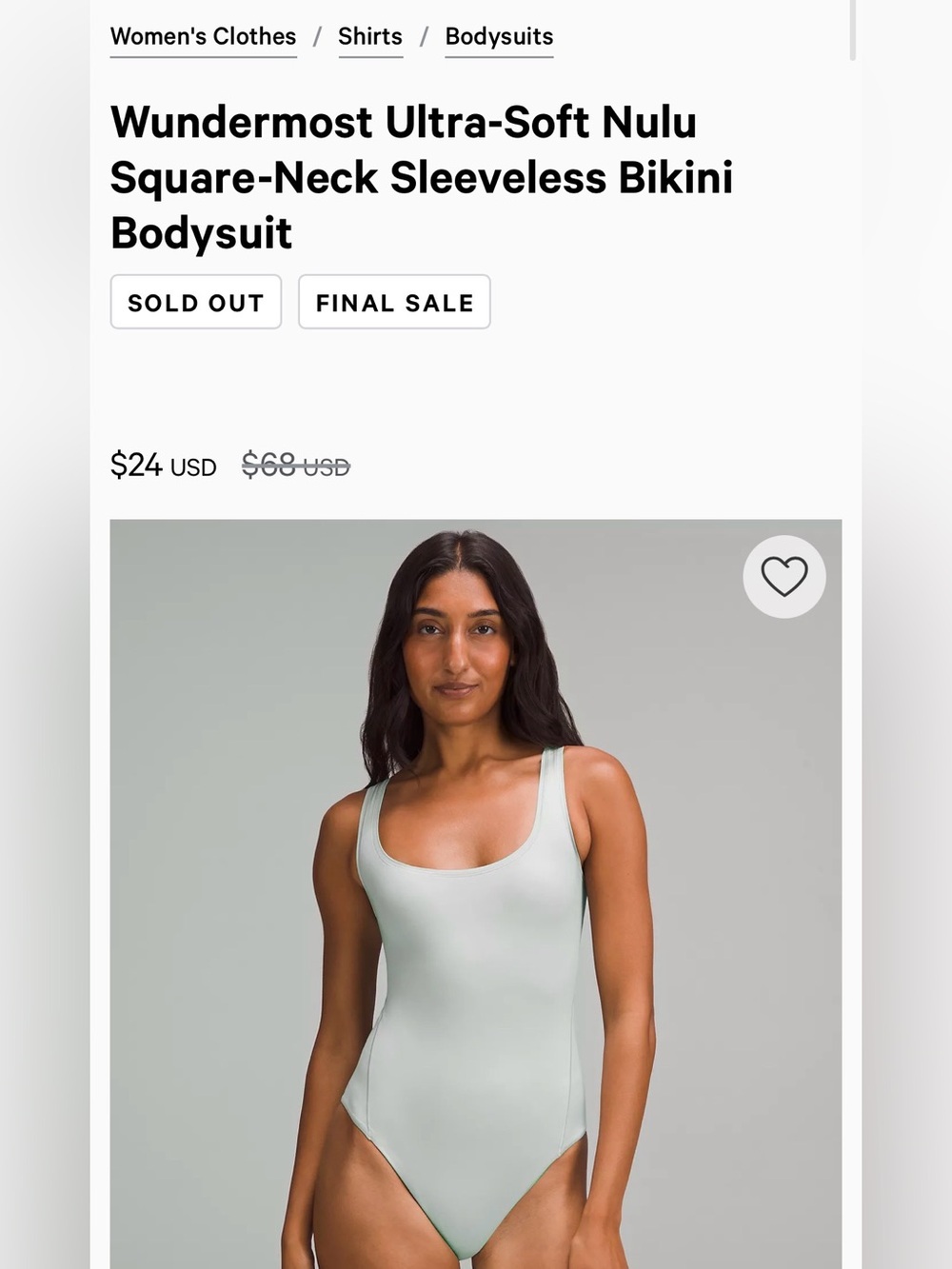 Lululemon Wundermost Nulu Square-Neck Bodysuit